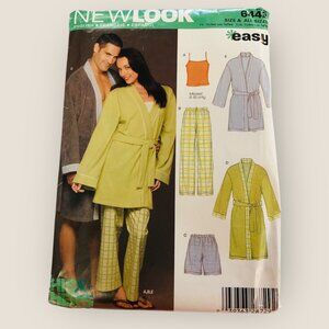 New Look Sewing Pattern 6442 Unisex Pajamas Robe Size XS-XL